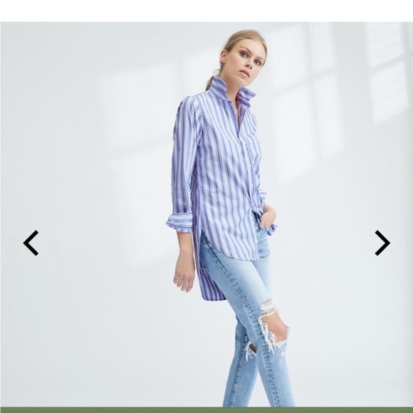 Frank and Eileen Grayson Shirt Italian Fabric Plaid Blue Red Classic Fit Sz S - Picture 14 of 15